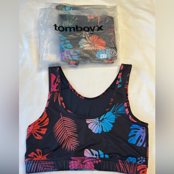 TomboyX 2X NWT Floral Burst Swim/Sports Bra NEW IN PACKAGING‼️ - Picture 4 of 13